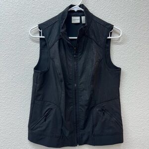 Chico's Zenergy Vest Women's Size 0 S Black Metallic Zip Up Activewear studded